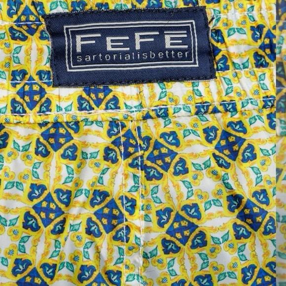 Fefé COSTUME STAMPA VIETRI GIALLO/BLU Sz M in mint condition lightweight shorts - Picture 3 of 9